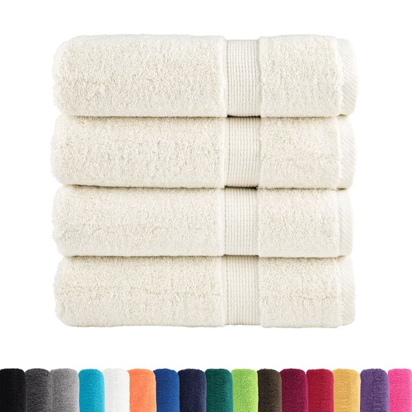 vidaXL Bath Towel Set of 4 Cream 100% Cotton 39.4 x 59.1 in Bath Towel