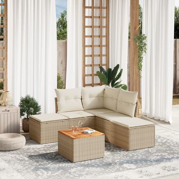 vidaXL Garden Sofa Set Beige