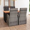 vidaXL 5 Piece Patio Dining Set with Cushions Poly Rattan Gray