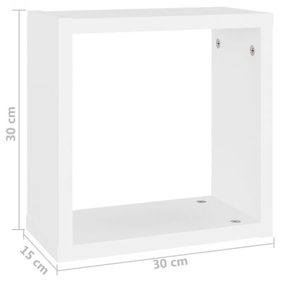 vidaXL Wall Cube Shelves 6 pcs White 11.8"x5.9"x11.8"