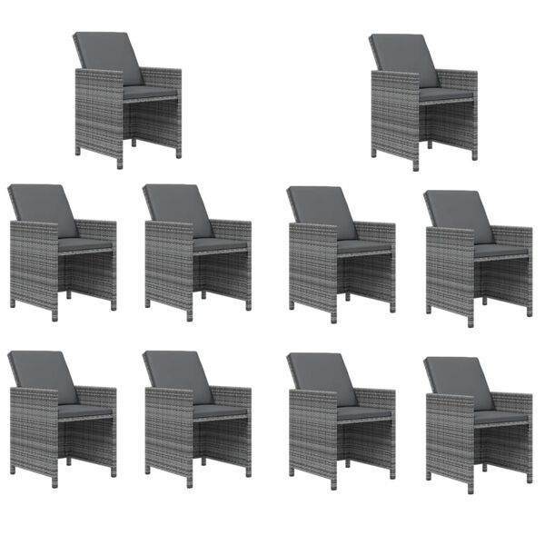 vidaXL Garden Dining Set Grey