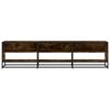 vidaXL TV Cabinet Smoked Oak Engineered Wood, Metal Large TV Cabinet