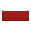 vidaXL Batavia Bench with Red Cushion 59.1" Solid Teak Wood