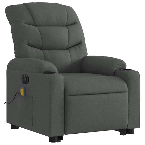 vidaXL Electric Stand Up Massage Recliner Chair Dark gray