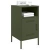 vidaXL Bedside Cabinet Set of 2 Olive Green Cold-Rolled Steel Medium