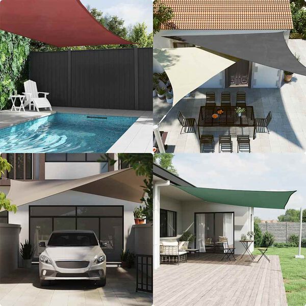 vidaXL Sunshade Sail Oxford Fabric Rectangular 6.6x16.4' Anthracite