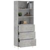 vidaXL Highboard Concrete Grey Engineered wood 27.4x13.4x70.9 in