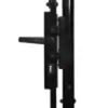 vidaXL Fence Gate Double Door with Spike Top Steel 117.9x68.7" Black