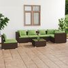 vidaXL Garden Lounge Set Brown PE Rattan Large Modular