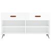 vidaXL Shoe Bench High gloss white Engineered wood, iron