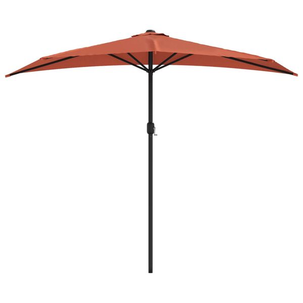 vidaXL Balcony Parasol Terracotta Polyester, Aluminum, Steel