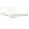 vidaXL Bed Frame White Steel 55.1 x 78.7 in Bed Frame Rectangular