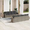 vidaXL Garden Sofa Set Grey PE Rattan 9 Piece Modular Garden Sofa Set