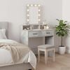vidaXL Dressing Table Grey 31.10 x 16.14 x 55.12 in Engineered Wood