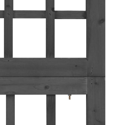 vidaXL 4-Panel Room Divider/Trellis Solid Fir Wood Black 63.4"x70.9"