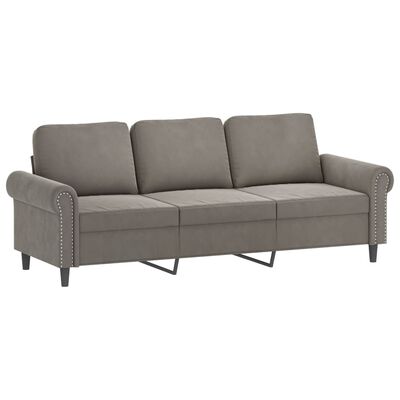 vidaXL 3-Seater Sofa Light Gray 70.9" Velvet