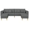 vidaXL Sofa with Cushion 3 pcs Dark Grey Fabric