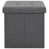 vidaXL Storage Stool Set of 2 Dark Grey Faux linen, MDF, foam Medium