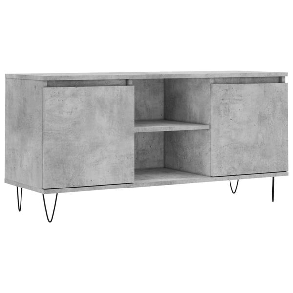vidaXL TV Cabinet Concrete Grey Engineered Wood, Iron Medium TV Cabinet