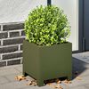 vidaXL Garden Planter Set of 2 Olive Green Steel Medium Tough