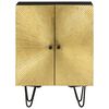 vidaXL Sideboard Gold and Black Solid mango wood and brass Medium