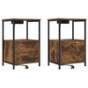 vidaXL Bedside Cabinet 2 pcs Smoked Oak 15.75 x 12.20 x 23.62 in