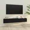 vidaXL Wall TV Cabinet Set of 2 Black Engineered Wood Medium