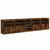 vidaXL Sideboard with LED Lights Smoked Oak 111.4"x14.6"x26.4"