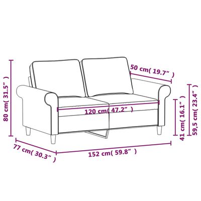 vidaXL 2-Seater Sofa Light Gray 47.2" Fabric