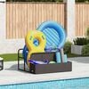 vidaXL Poolside Float Storage Black PE Rattan Large Poolside Storage