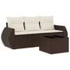 vidaXL Garden Sofa Set Brown, Cream White