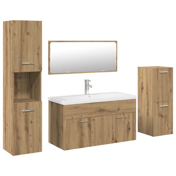 vidaXL Bathroom Furniture Set 5 Piece Bathroom Furniture Set Rectangular