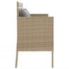 vidaXL Garden Bench Beige PE rattan, powder-coated steel Medium