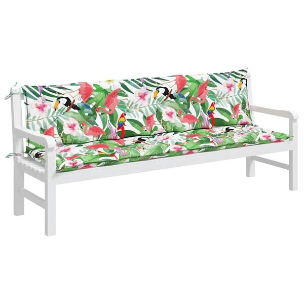 vidaXL Garden Bench Cushion Set of 2 Multicolor 100% polyester