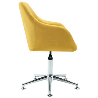 vidaXL Swivel Dining Chairs 4 pcs Yellow Fabric