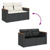 vidaXL Garden Sofa Set Black, Cream White