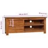 vidaXL TV Cabinet Natural Teak Solid Teak Wood Medium
