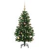 vidaXL Artificial Hinged Christmas Tree 150 LEDs & Ball Set 59.1"
