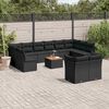 vidaXL Garden Sofa Set Black PE rattan, powder-coated steel, acacia wood
