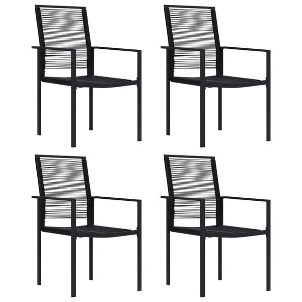 vidaXL Dining Set Black Glass Medium Durable Garden Dining Set