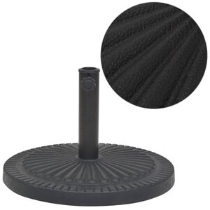 vidaXL Parasol Base Black Resin 30.9 lbs Decorative Inlays Round