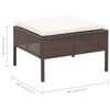 vidaXL Garden Lounge Set Brown PE Rattan Medium Modular