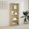 vidaXL Bookcase Sonoma oak Engineered wood Medium Bookcase Rectangular