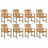 vidaXL Patio Chair Set of 8 Wine red, Brown