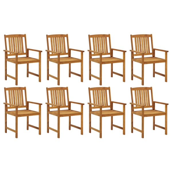vidaXL Patio Chair Set of 8 Wine red, Brown