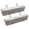 vidaXL Balcony Raised Bed Set of 2 Grey PE Rattan, Metal, Zinc