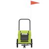 vidaXL Pet Bike Trailer Green Oxford Fabric, Iron, PVC Small Collapsible