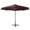 vidaXL Hanging Garden Parasol Bordeaux Red Polyester Large