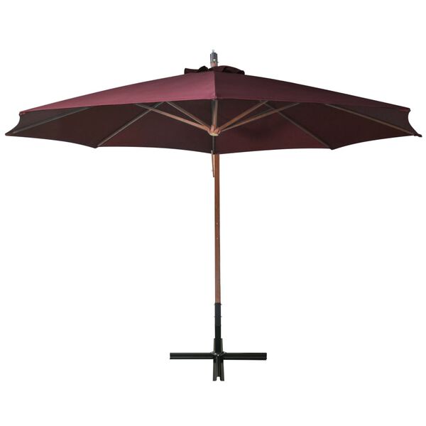 vidaXL Hanging Garden Parasol Bordeaux Red Polyester Large