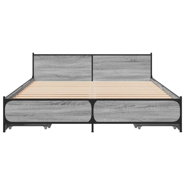 vidaXL Bed Frame Grey Sonoma Engineered wood King Size Bed Frame